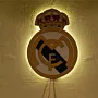 Handcrafted Real Madrid LED Wooden Logo Wall Art 36x27 cm