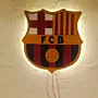 Handcrafted Barcelona LED Wooden Logo Wall Art 30x28 cm