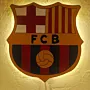 Handcrafted Barcelona LED Wooden Logo Wall Art 30x28 cm