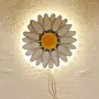 Illuminated Wooden Flower Wall Art with LED Glow 30x30 cm