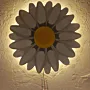 Illuminated Wooden Flower Wall Art with LED Glow 30x30 cm