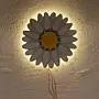 Illuminated Wooden Flower Wall Art with LED Glow 30x30 cm