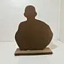 Handcrafted Kylian Mbappé Wooden Football 2D Figure 16x13 cm