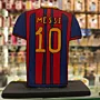 Handcrafted Messi Barcelona Jersey Wooden Football 2D Figure 13x13 cm