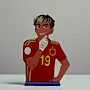 Handcrafted Lamine Yamal Wooden Football Figure with Multiple Size Options