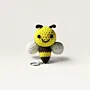 Handmade Yellow Crochet Bee Amigurumi Keychain Bag Charm