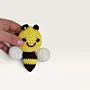 Handmade Yellow Crochet Bee Amigurumi Keychain Bag Charm