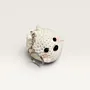 Handmade White Crochet Dog Mini Amigurumi Keychain Charm
