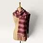 Handmade Pink Gradient Crochet Rectangular Winter Scarf