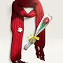 Handmade Red Acrylic Crochet Mikasa Stitch Winter Scarf