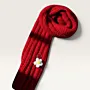 Handmade Red Acrylic Crochet Mikasa Stitch Winter Scarf