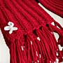 Handmade Red Acrylic Crochet Mikasa Stitch Winter Scarf