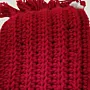Handmade Red Acrylic Crochet Mikasa Stitch Winter Scarf