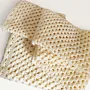 Handmade Beige Acrylic Crochet Rectangular Winter Scarf