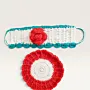 Handmade Cotton Crochet Rose Mug Set with Sleeve and Coaster