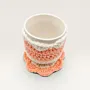 Handmade Cotton Crochet Peach Rose Mug Set with Coaster