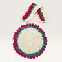Handmade Cotton Crochet Pink Tulip Mug Set with Coaster