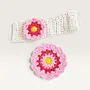 Handmade Cotton Crochet Pink Daisy Mug Set with Coaster