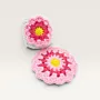 Handmade Cotton Crochet Pink Daisy Mug Set with Coaster