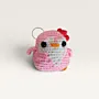Handmade Soft Crochet Pink Penguin Amigurumi Keychain Charm