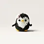 Handmade Crochet Black Penguin Amigurumi Keychain Charm