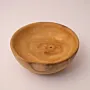 Low Wide Paulownia Wood Bowl in Natural Artisan Finish