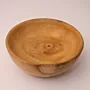 Low Wide Paulownia Wood Bowl in Natural Artisan Finish