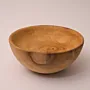 Low Wide Paulownia Wood Bowl in Natural Artisan Finish