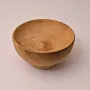 Classic Round Paulownia Wood Bowl in Natural Finish