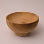 Deep Paulownia Wood Bowl with Footed Base Natural Finish