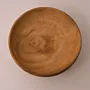 Deep Paulownia Wood Bowl with Footed Base Natural Finish