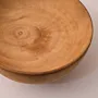 Deep Paulownia Wood Bowl with Footed Base Natural Finish