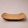 Curved Paulownia Wood Serving Tray in Natural Finish