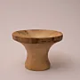 Tall Footed Paulownia Wood Bowl in Natural Finish