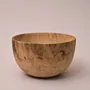 Deep Cylindrical Paulownia Wood Bowl with Grain Detail