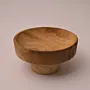 Wide Paulownia Wood Bowl with Soft Rounded Profile