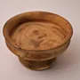Footed Paulownia Wood Bowl with Raised Pedestal Base