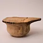 Natural Edge Paulownia Wood Bowl with Raised Foot