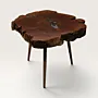Ancient Mahras Olive Wood and Pewter Artisan Table