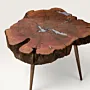 Ancient Mahras Olive Wood and Pewter Artisan Table