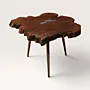 Natural Perennial Roman Olive Wood and Pewter Artisan Table