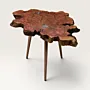 Organic Burl Mahras Olive Wood and Pewter Artisan Table