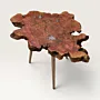 Organic Burl Mahras Olive Wood and Pewter Artisan Table