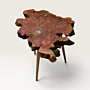 Organic Burl Mahras Olive Wood and Pewter Artisan Table