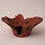 Hand-Turned Mahras Olive Wood Red Burl Bowl One-of-a-Kind