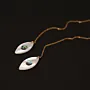 Mother-of-Pearl and Abalone Earrings Hand-Carved Pair