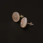 Round Mother-of-Pearl Earrings Hand-Carved Pair for Artisan Styling