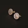 Round Mother-of-Pearl Earrings Hand-Carved Pair for Artisan Styling