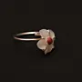 Red Cherry Blossom Ring in Mother-of-Pearl Coral and Silver Free Size