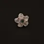 Green Cherry Blossom Ring in Mother-of-Pearl Abalone and Silver Free Size